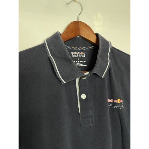 Red Bull Racing Polo Rugby Snirt Men's Large Navy Fading 100% Cotton - Picture 4 of 9